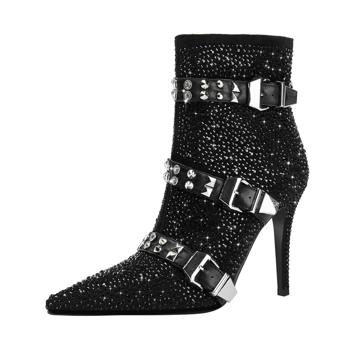Femme Besatte Ankelstøvler med Rhinestone-detalje Stilla