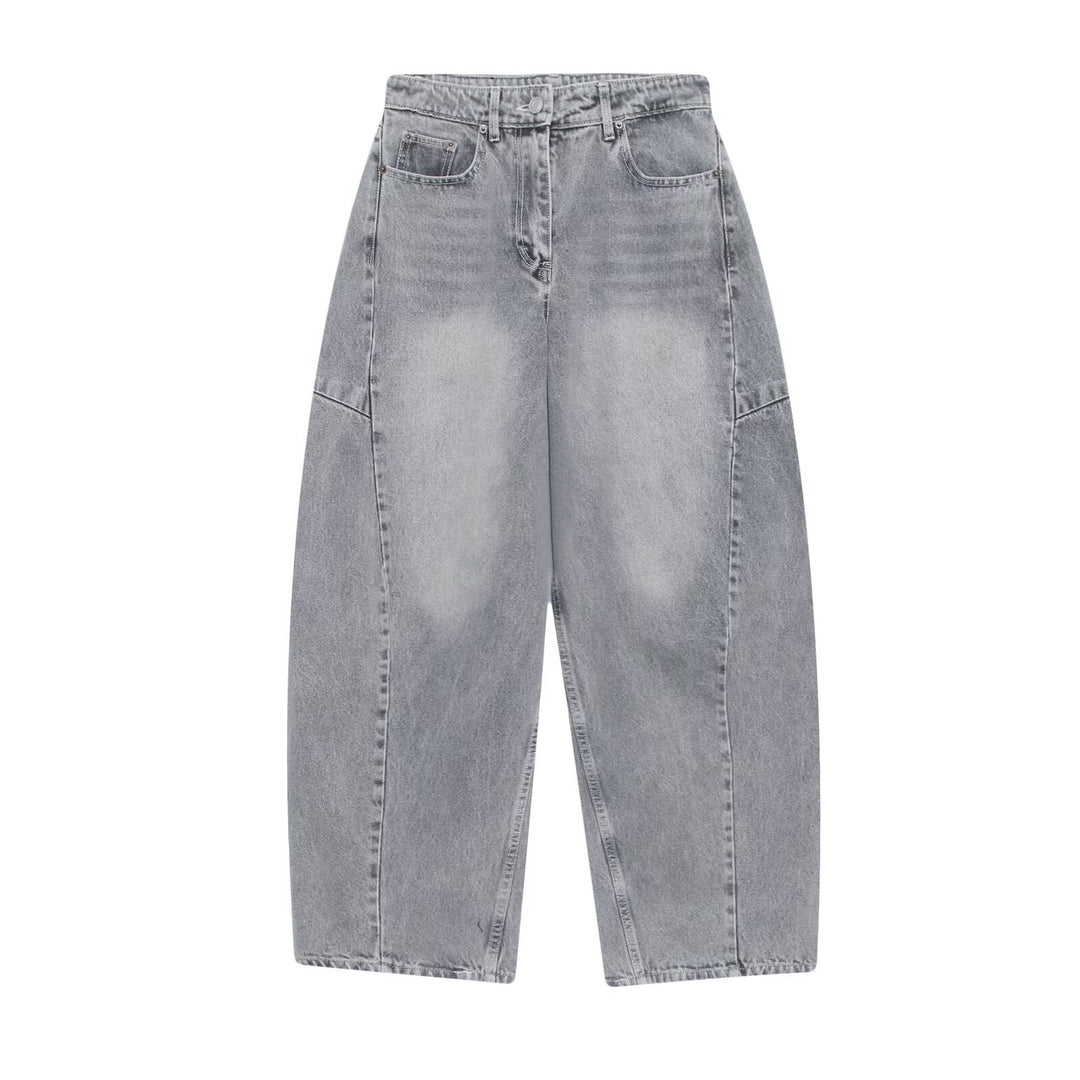 Dame løse jeans i moderne skæring med trendy cargo-lommer Skovae