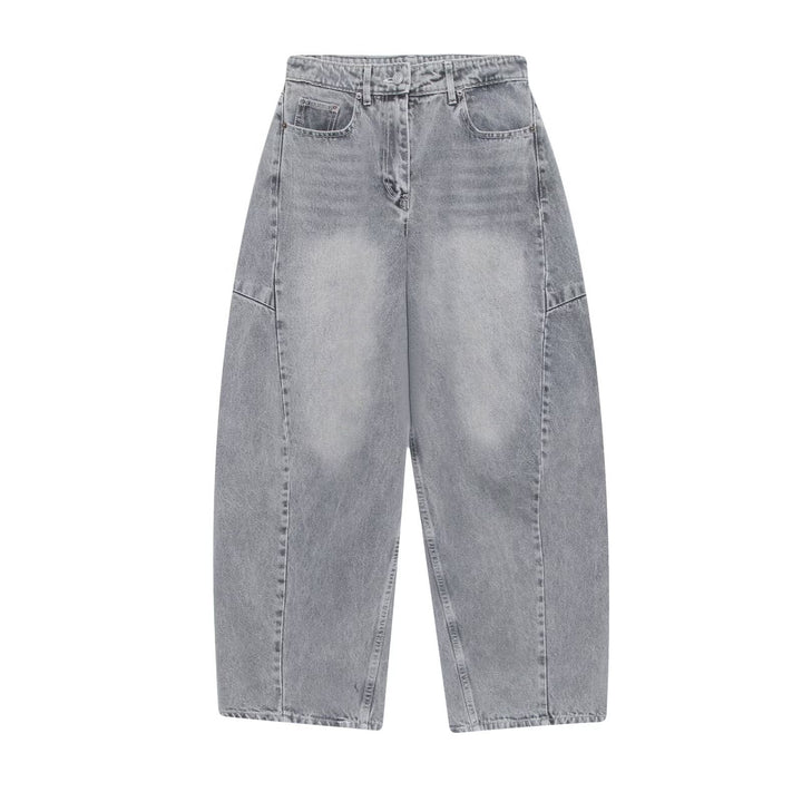 Dame løse jeans i moderne skæring med trendy cargo-lommer Skovae