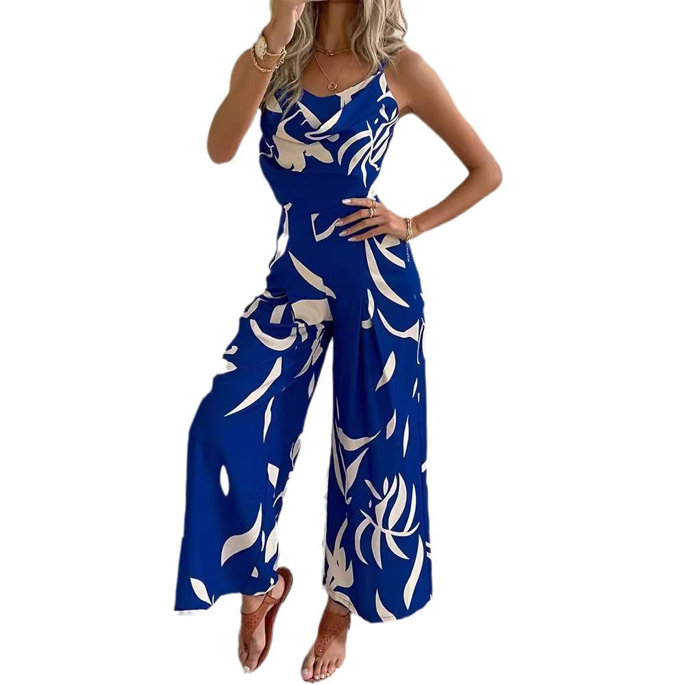 Dame jumpsuit med elegant indpakningsdesign og bredt ben Stilla