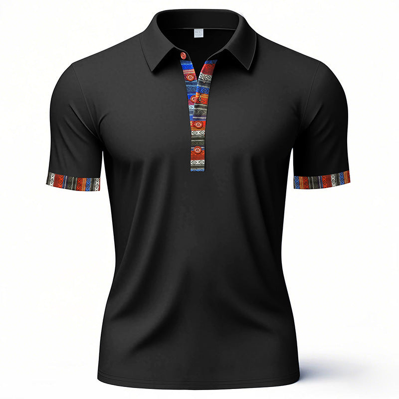 Herre Poloshirt med farverig krave og ærmeafslutninger Stilla