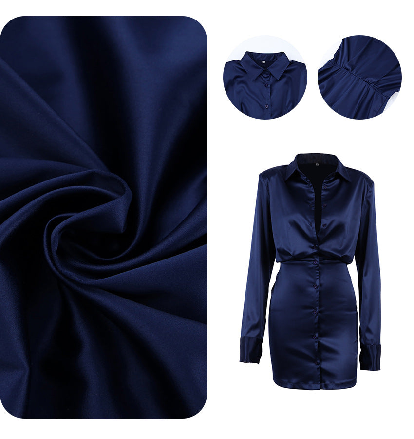 Dame Satin-Pyjamasæt med moderne snit og elegante detaljer Stilla