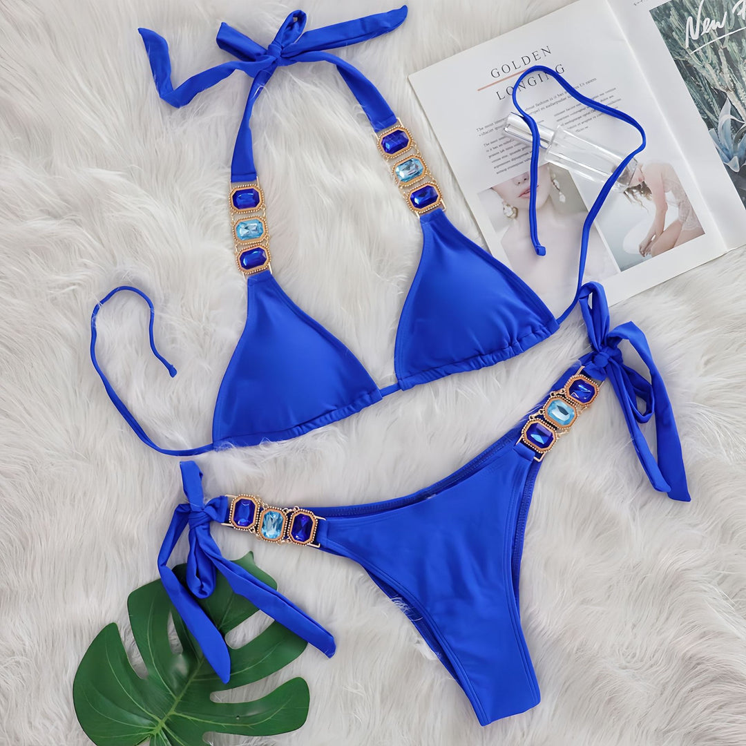 Dame Ornate Triangle Bikini Sæt Stilla