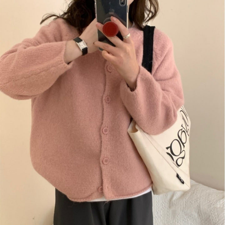 Dame Cozy Cardigan med Knapper og Løs Pasform Stilla