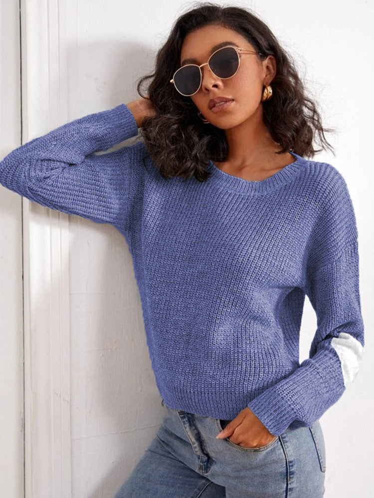 Kvindernes chunky strikket sweater med fashionable farveblokdesign og afslappet pasform Stilla