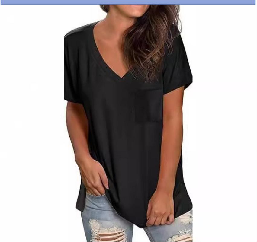 Dame V-hals T-shirt med løs pasform Stilla