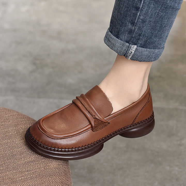 Dame Mokassin-Slipper i højkvalitets læder med ergonomisk fodseng og skridsikker sål Stilla