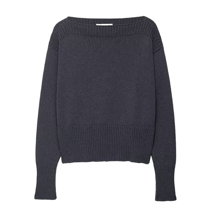 Dame elegant oversized strikpullover med bred rund halsudskæring Stilla