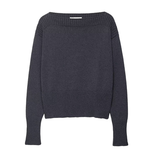 Dame elegant oversized strikpullover med bred rund halsudskæring Stilla