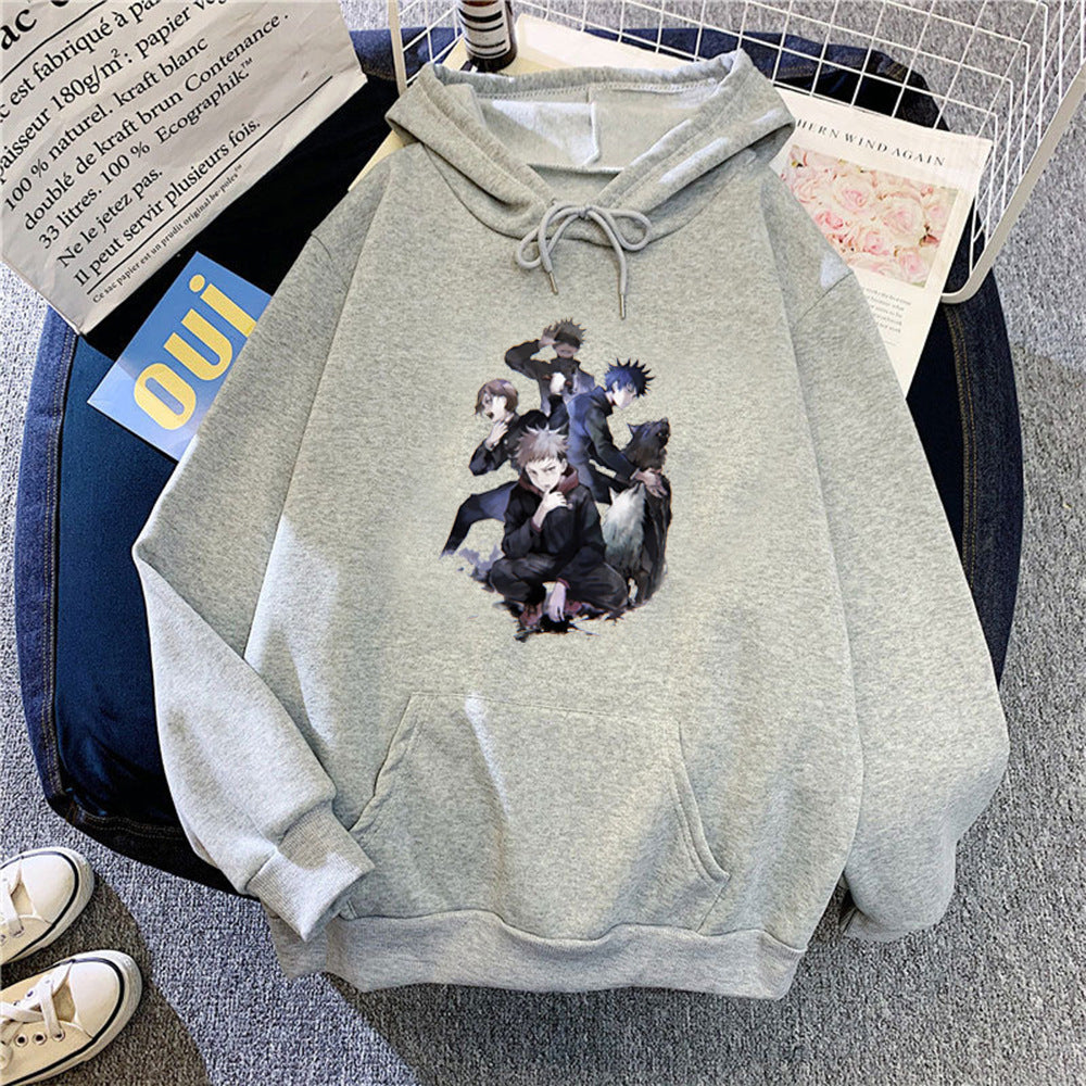 Kvinders hættetrøje med unikt anime design Skovae