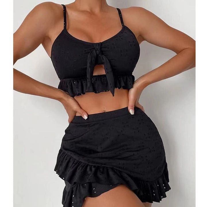 Dame Crop-Top og Rüschenshort Sæt Skovae