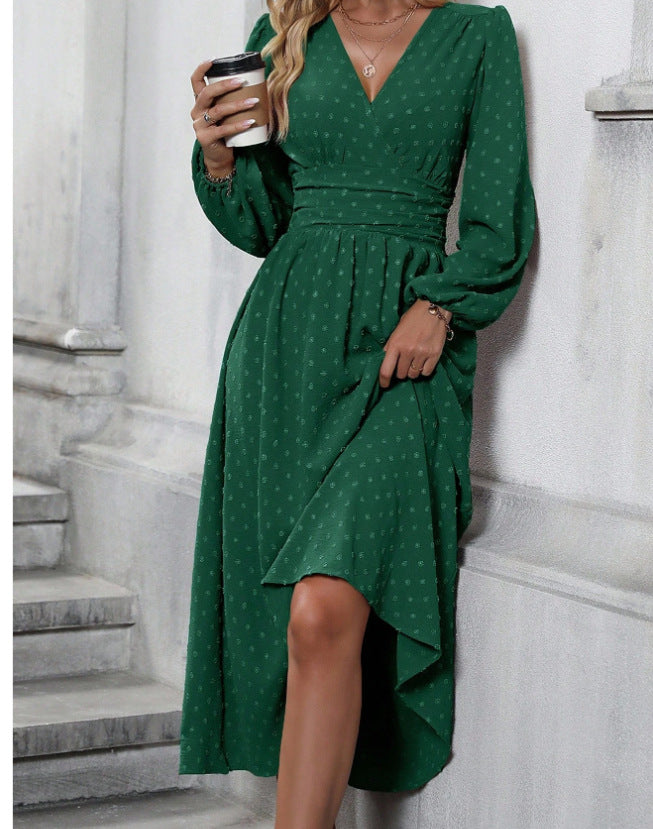 Damer maxi kjole med elegant omslag look Stilla