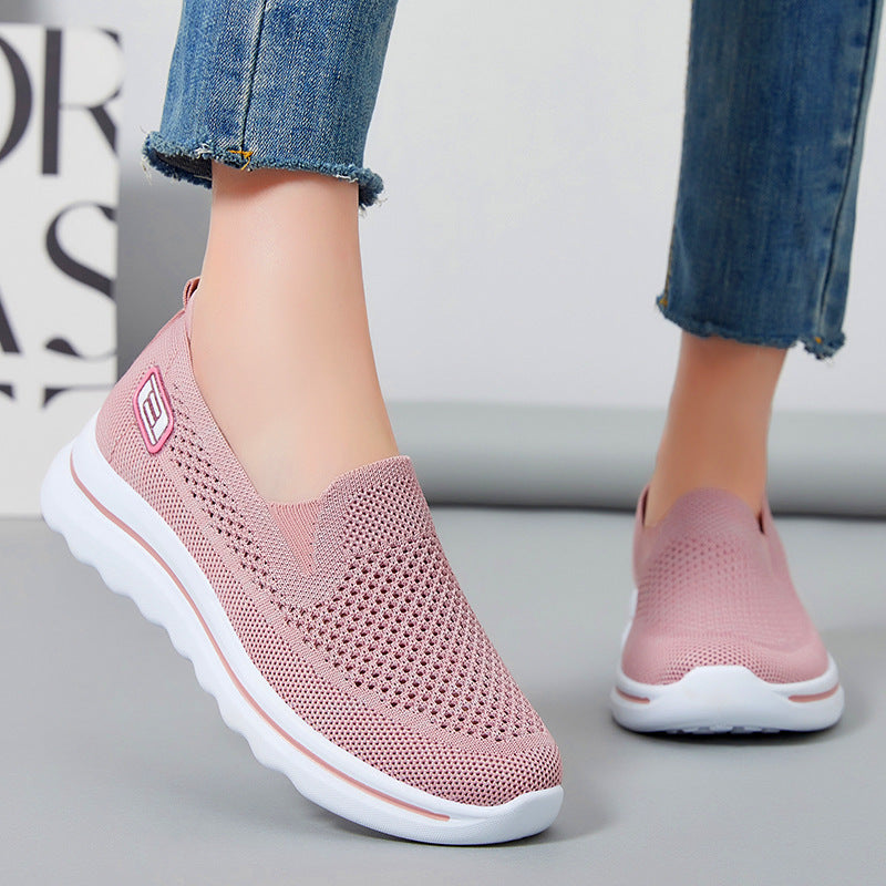 Dame komfortable slip-on sneakers med åndbart mesh-overflade og støddæmpende sål Stilla