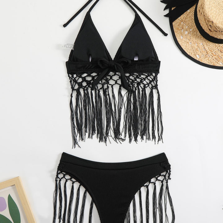 Dame fritids sommer bikini med moderne frynser Skovae