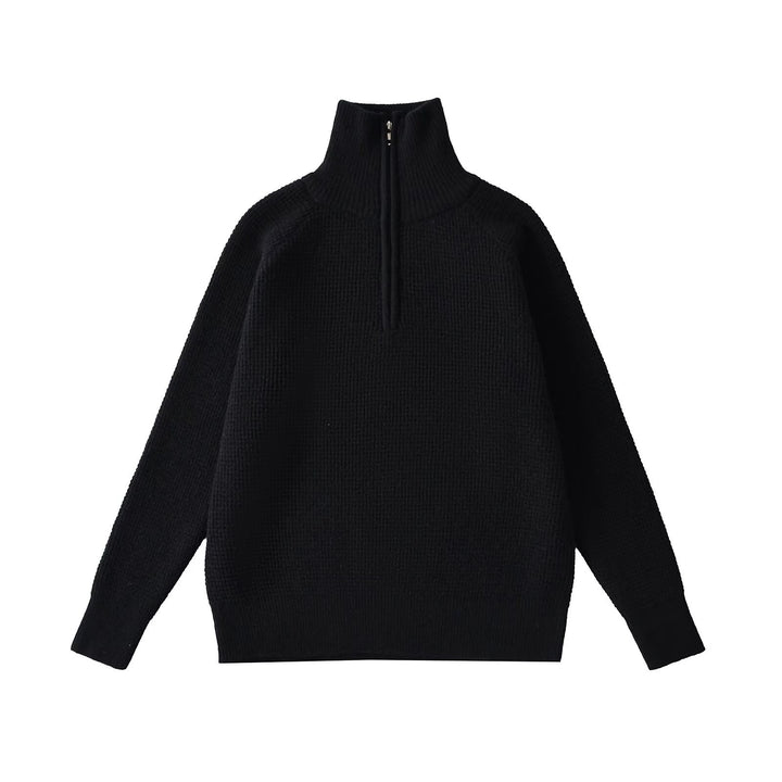 Dame Blød Finstrik Pullover med Ståkrave Stilla