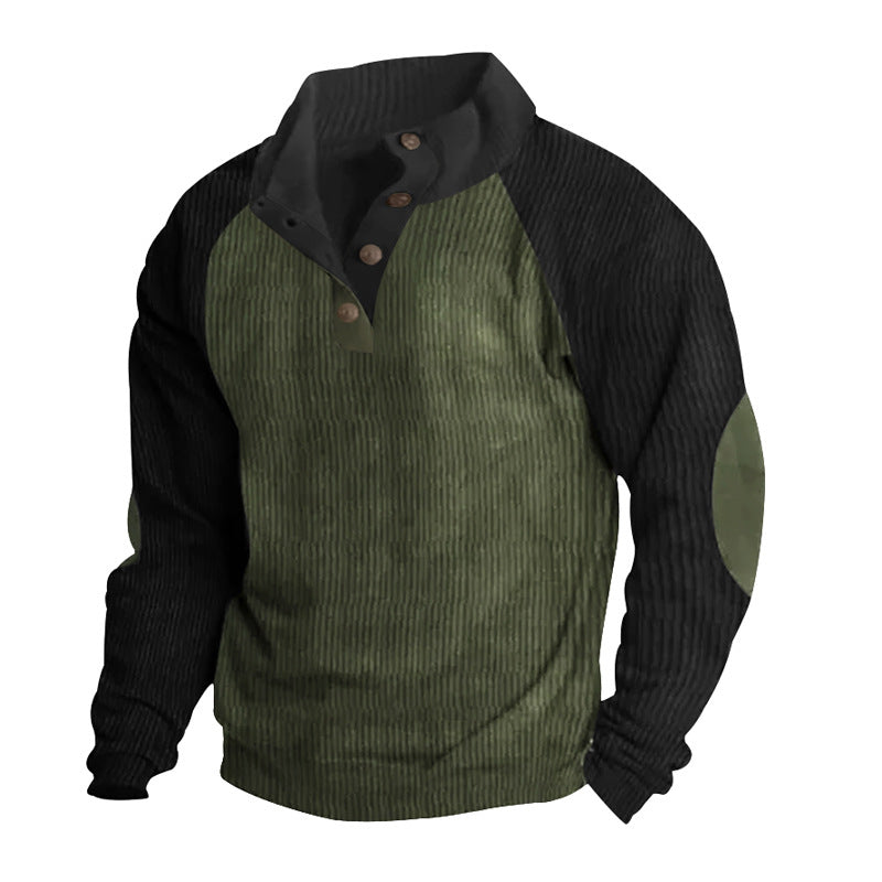 Herre afslappet pullover med ståkrave og struktureret materiale Stilla
