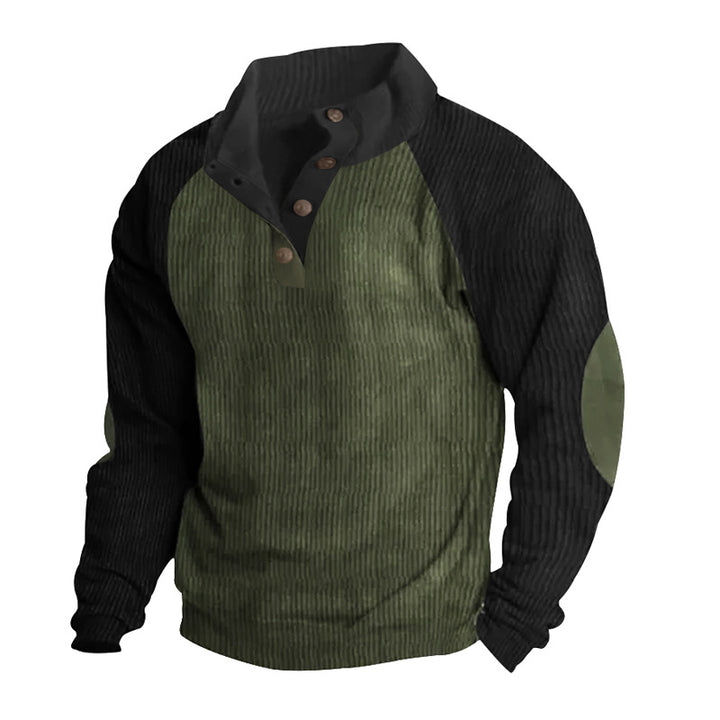 Herre afslappet pullover med ståkrave og struktureret materiale Stilla