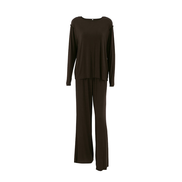 Dame afslappet pyjamas-sæt med elegant rund halsudskæring og høj talje Stilla