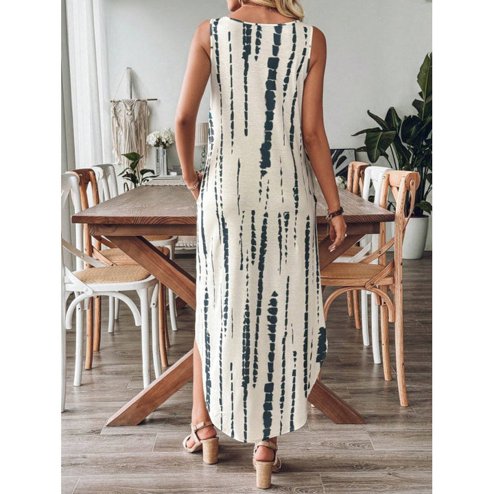Dame Maxikjole med unikt stribemønster Stilla