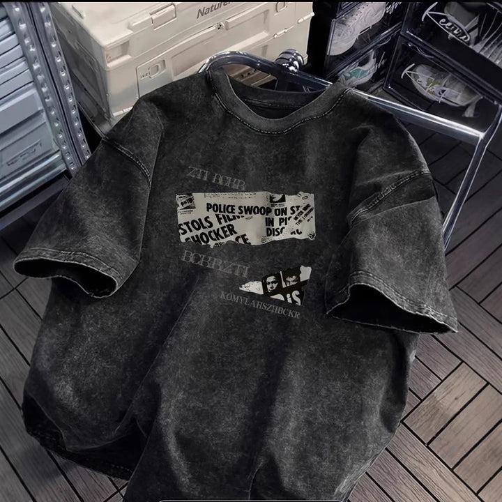Dame Oversized T-shirt med kreativ grafisk tryk og afslappet pasform Stilla