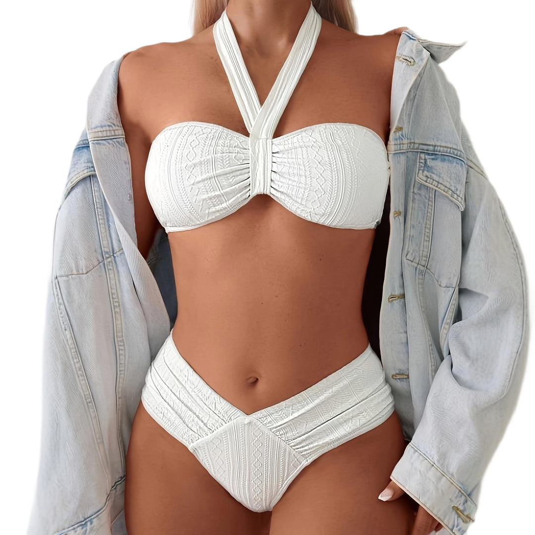 Dame Bandeau-Bikini med innovativ indpakningsdesign og figurvenlig skæring Skovae