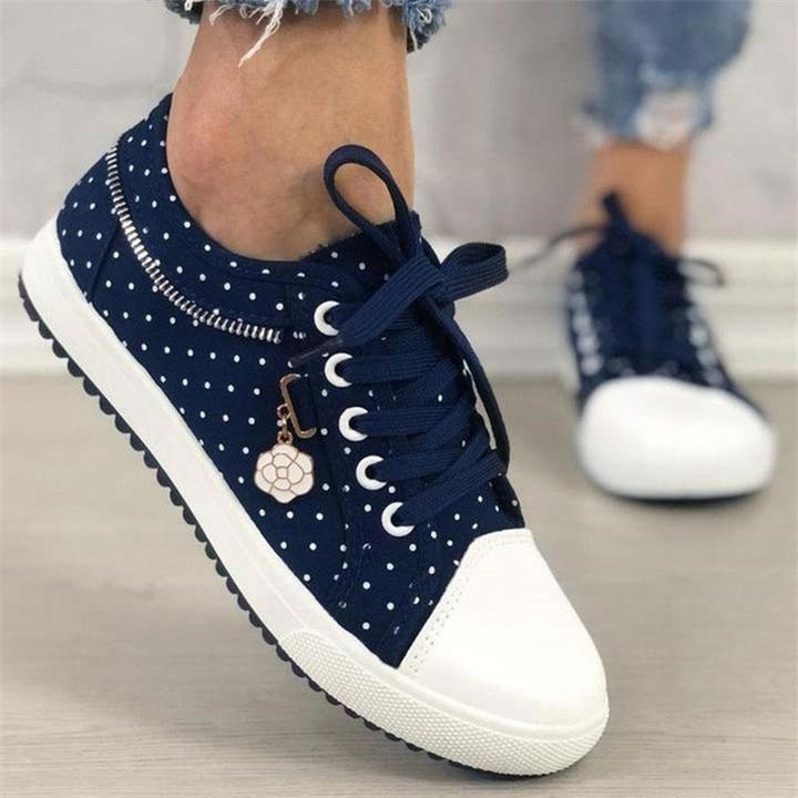 Dame nan lækre sneakers med plateau-sål og sidelukning med lynlås Skovae