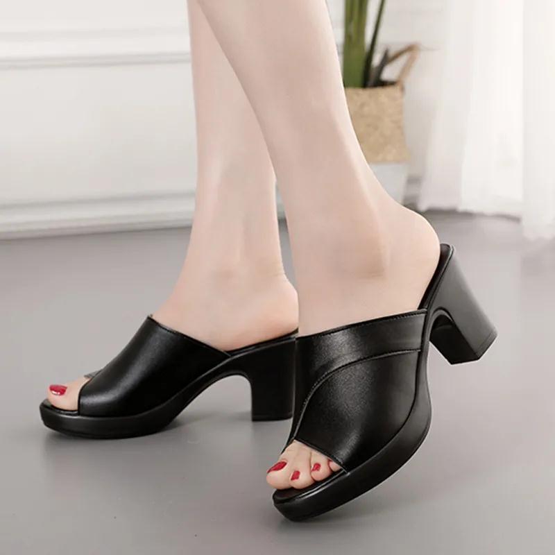 Damer Åbne High-Heel Pantoletten med moderne Riemedesign og komfortabelt Fodbed Stilla