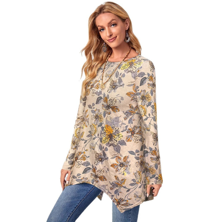 Damer Elegante og afslappede overdel med blomsterprint og asymmetrisk kant Stilla