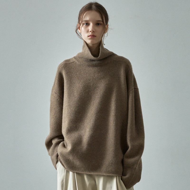 Dame Oversized Rullekravepullover i luksuriøs uldblanding Stilla
