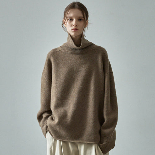 Dame Oversized Rullekravepullover i luksuriøs uldblanding Stilla