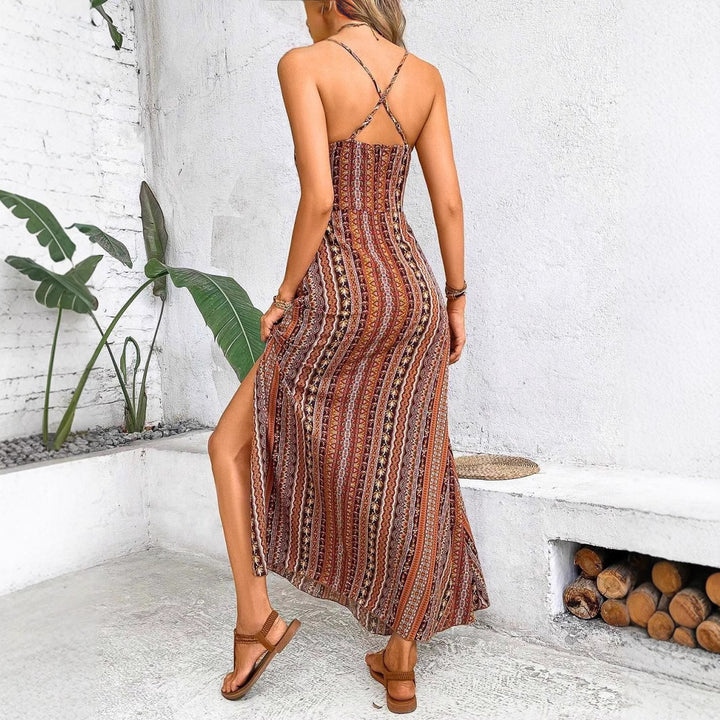 Damer Strappy Bohemian Maxi Kjole Stilla