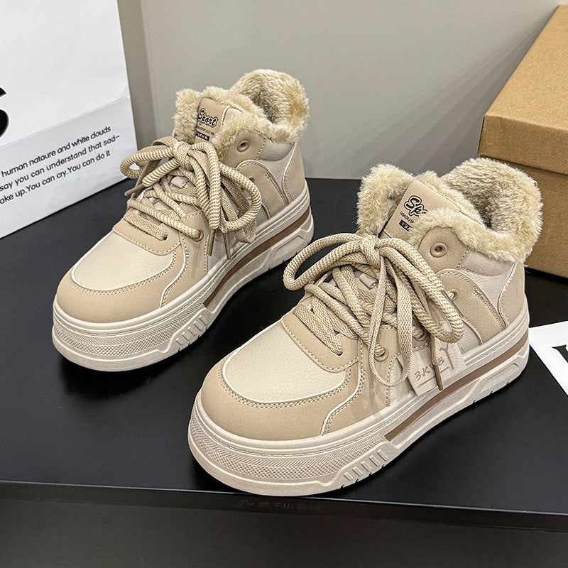 Dame Høje foret Sneakers med fluffy krave og slidstærkt overdækning Stilla