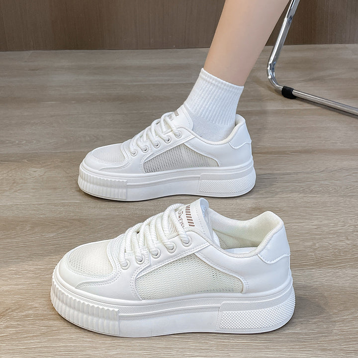 Dame Sporty Plateau-Sneakers med åndbar mesh-overflade og stabil sål Stilla