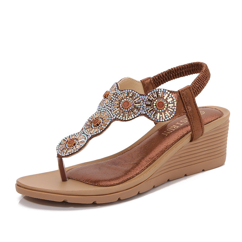 Dame Wedge-sandaler med glitrende dekorationselementer Stilla