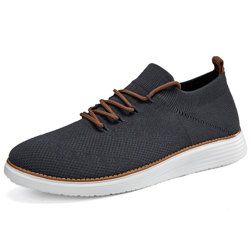 Herrer nan elastisk strik-sneaker i sokke-design med polstret komfortfoders, fleksibel letløbssål og dekorativ snøring Skovae