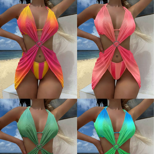 Dame bikini-sæt med forførende cut-out og glitrende hjerte-detail Stilla