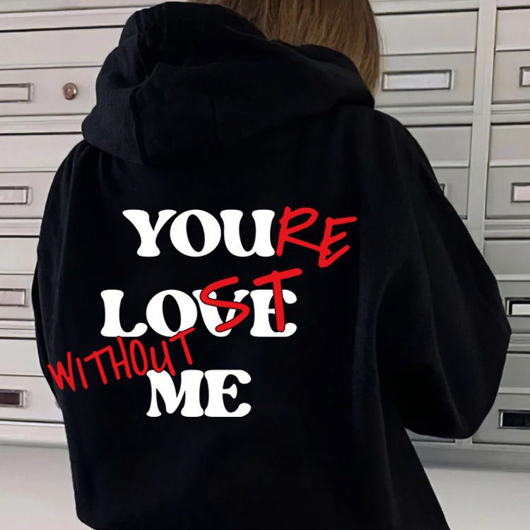 Kvinder Oversized Hoodie med Inspirerende Print Skovae