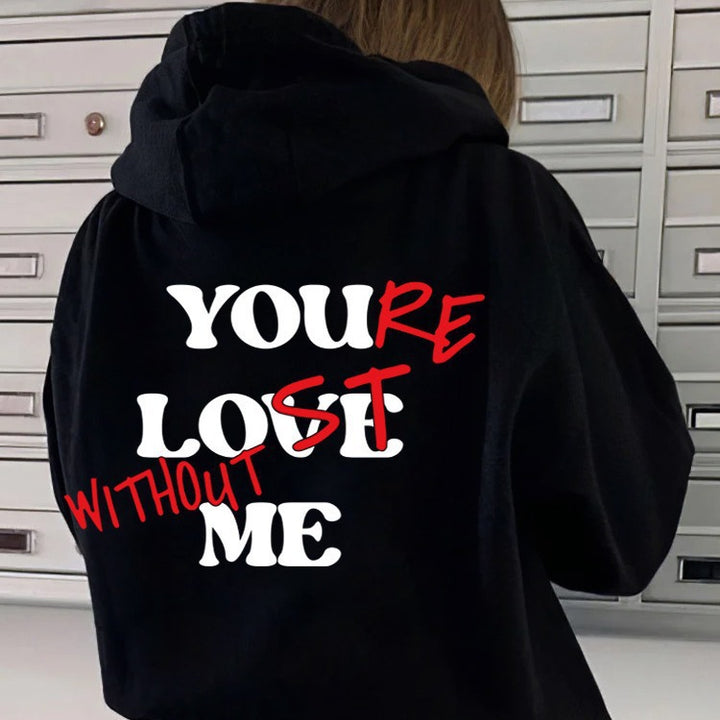 Kvinder Oversized Hoodie med Inspirerende Print Skovae