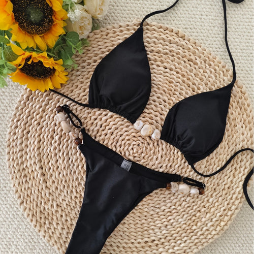Damer Triangel-Bikini med sofistikeret knude-detalje og justerbare stropper Skovae