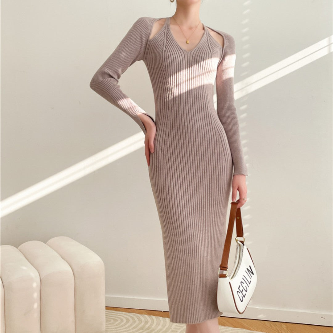 Femme Cut-Out Ribbed Midi Kjole Stilla
