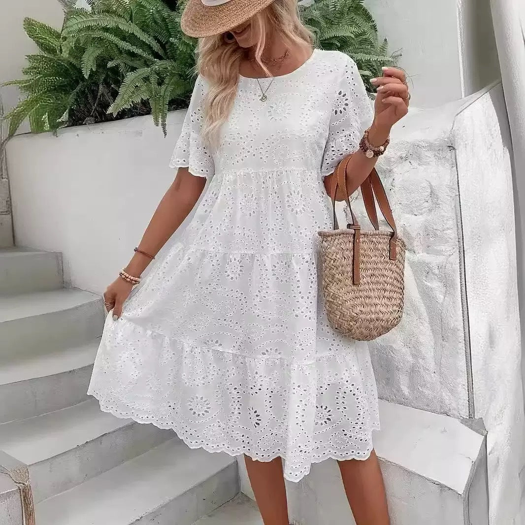Femme Eyelet Broderie Anglaise Kjole Stilla