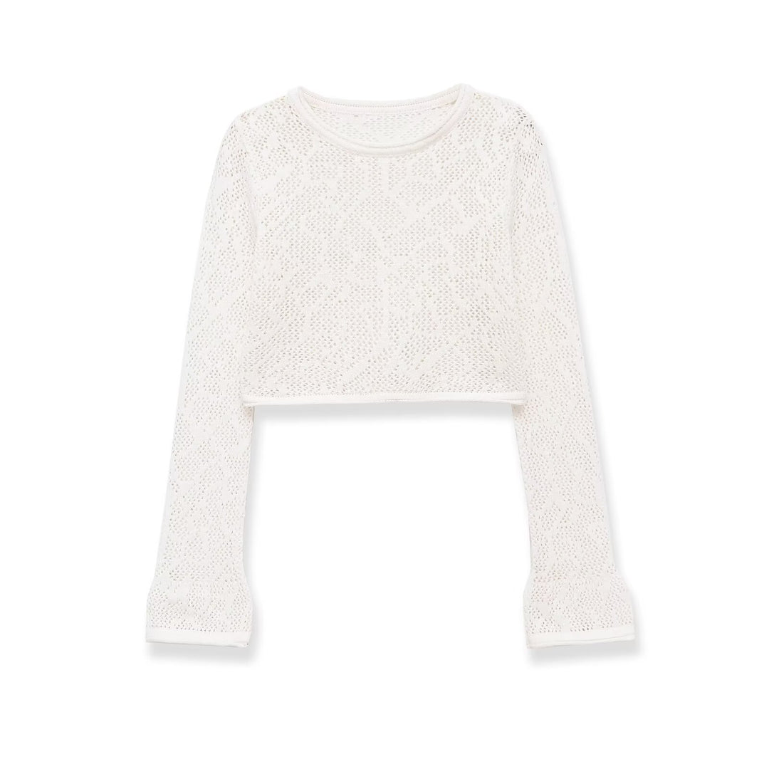 Dame Cropped Strikoverdel med elegant længdemønster Skovae