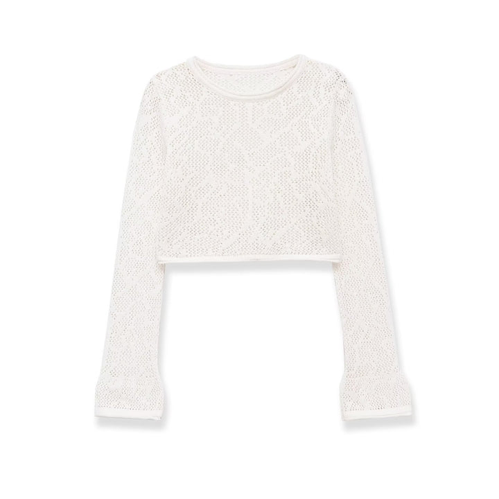 Dame Cropped Strikoverdel med elegant længdemønster Skovae