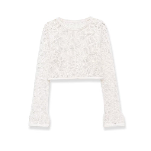 Dame Cropped Strikoverdel med elegant længdemønster Skovae