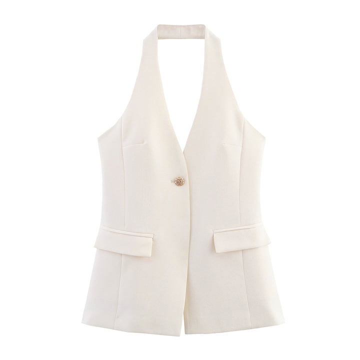Femme Tailored Halter Blazer Vest Stilla