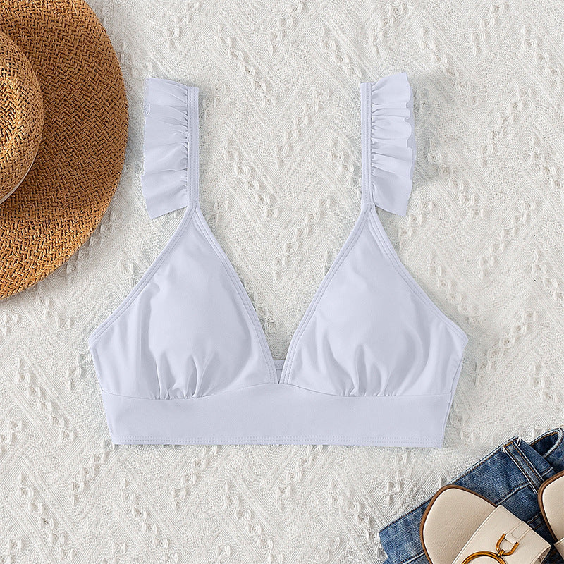 Dame trekant-bikini top med flæse detaljer Skovae