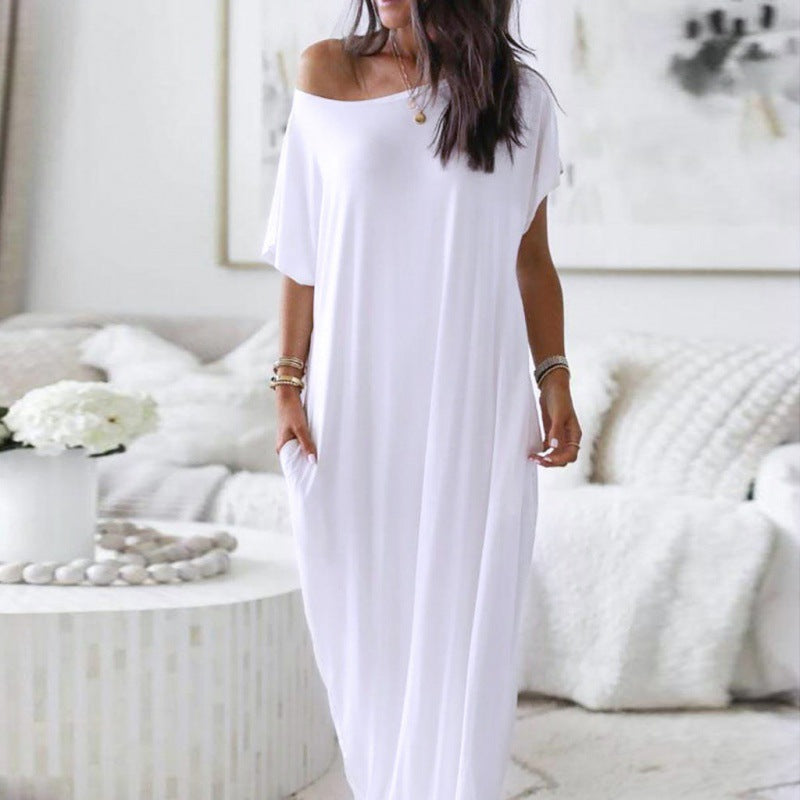 Dame Fritid Off-Shoulder Sommerfugltryk Maxi Kjole Stilla