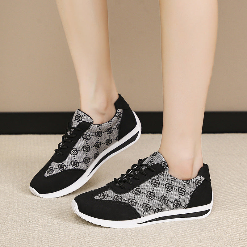 Dame nan let Jacquard fritids sneakers med polstret komfort fodseng Skovae