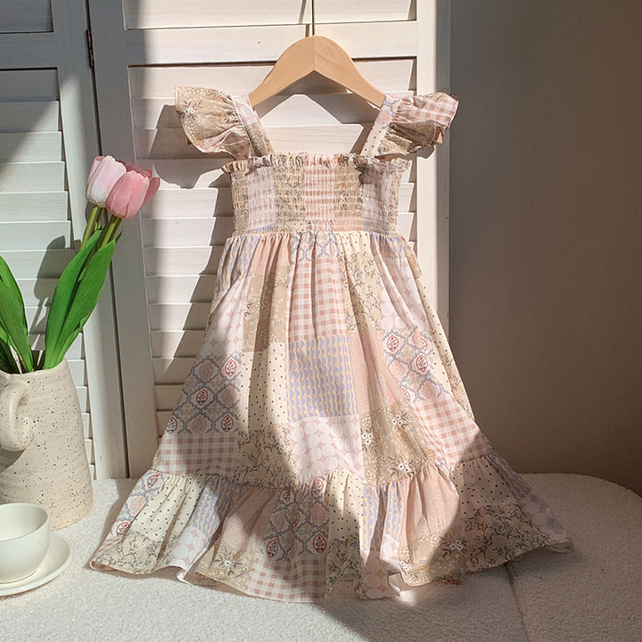 Pige Blomster Patchwork Sommerkjole Stilla