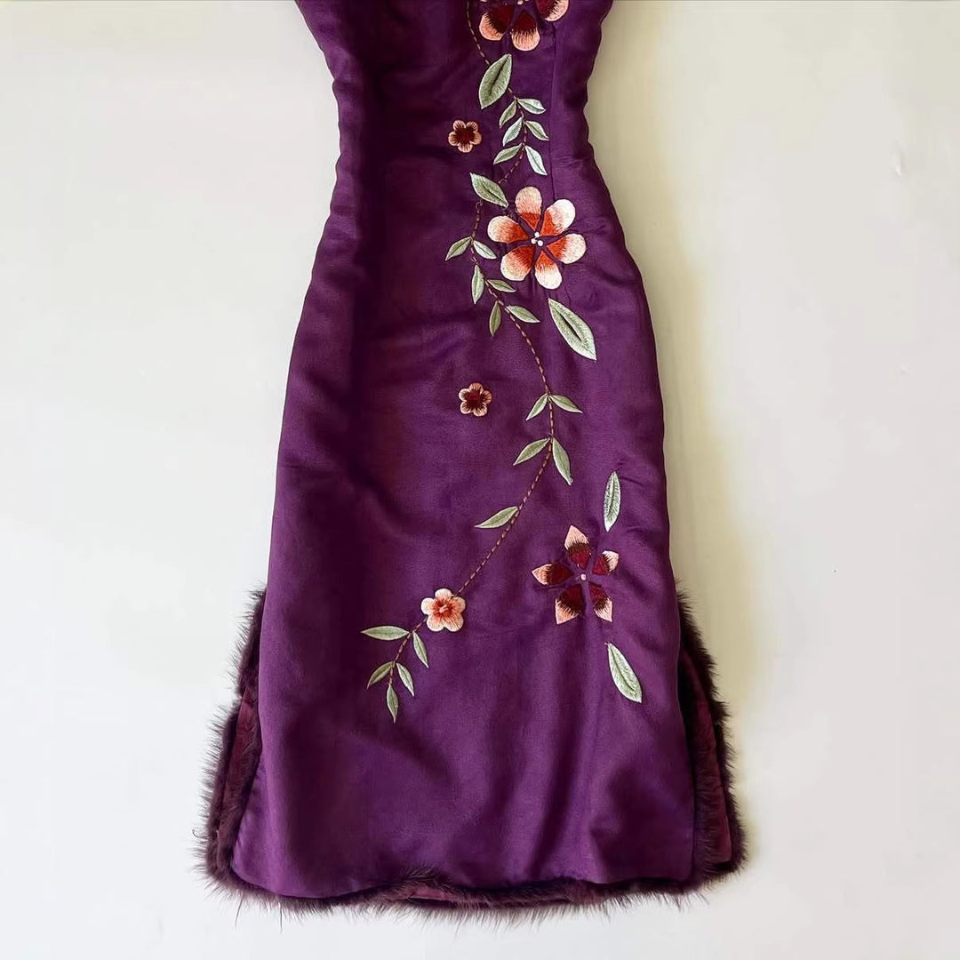 Dame Elegant broderet chiffonkjole Skovae